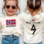 Braut Haaland Number 9 Norway Soccer Vintage Shirt