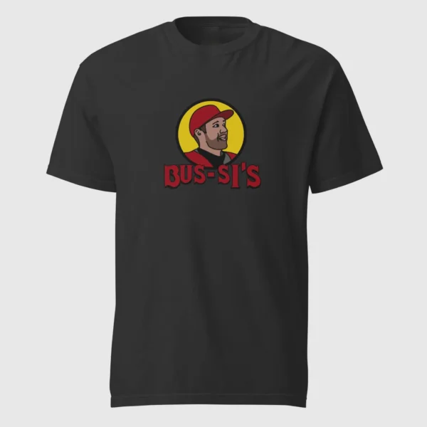 BUS-SI'S Retro Hockey Parody Logo Vintage Graphic Shirt