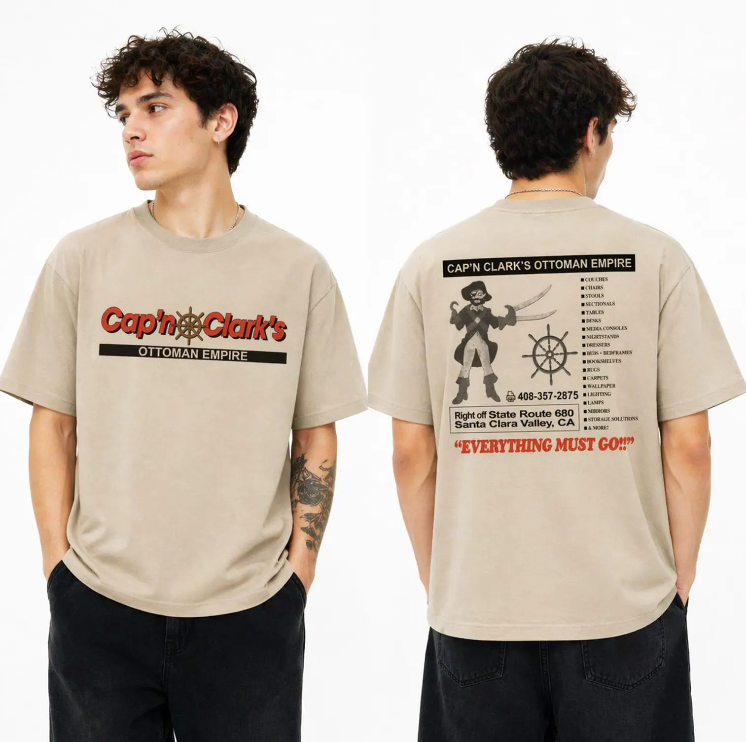 EVERYTHING MUST GO!!! Cap’n Clark’s Pirate Furniture Shirt EVERYTHING MUST GO!!! Cap'n Clark's Pirate Furniture Shirt