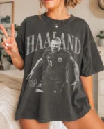 HAALAND Vintage Retro Soccer Graphic Bootleg Shirt