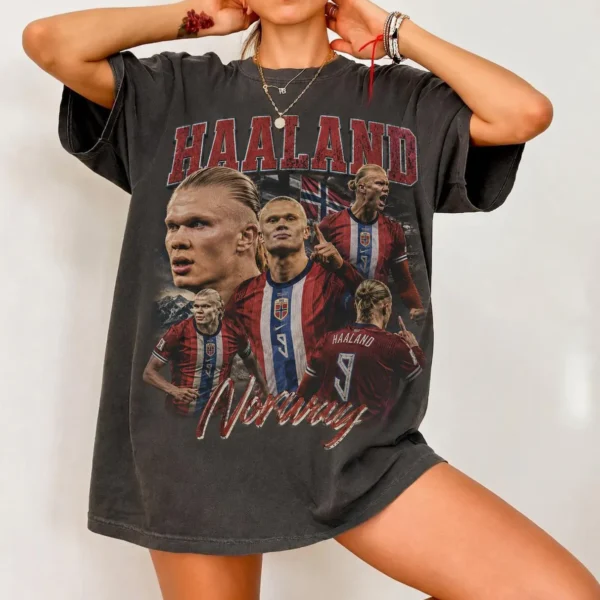 Haaland Vintage Soccer Bootleg Retro Graphic Shirt