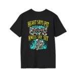 Heart Says Pit Knees Say Sit — Funny Metalhead Shirt