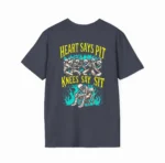 Heart Says Pit Knees Say Sit — Funny Metalhead Shirt