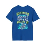 Heart Says Pit Knees Say Sit — Funny Metalhead Shirt