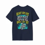 Heart Says Pit Knees Say Sit — Funny Metalhead Shirt