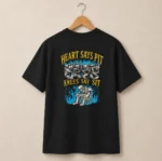 Heart Says Pit Knees Say Sit Metal Streetwear Shirt