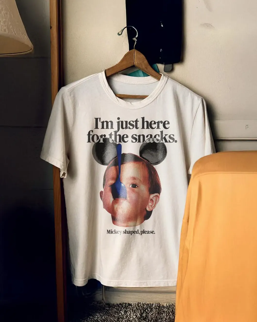 I’m Just Here for the Snacks — Mickey Shaped Shirt I'm Just Here for the Snacks — Mickey Shaped Shirt