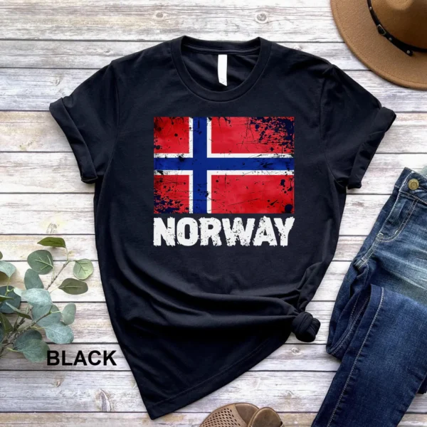 NORWAY Flag Shirt — Nordic Distressed Graphic