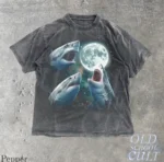 Old School Cult Great White Shark Moon Shirt