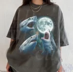 Old School Cult Great White Shark Moon Shirt