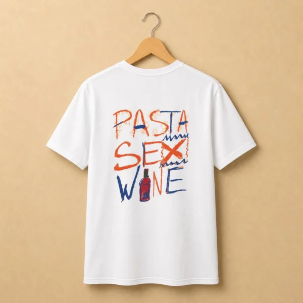PASTA SEX WINE Edgy Crayon Graphic Shirt