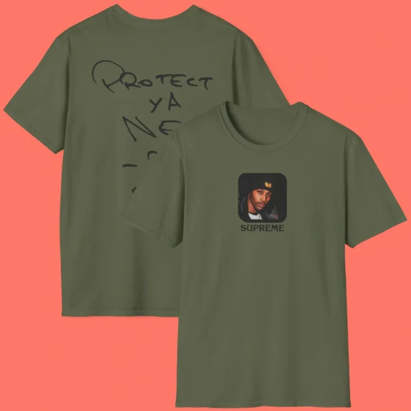 Supreme x Wu-Tang Clan Olive RZA Portrait Backprint Shirt