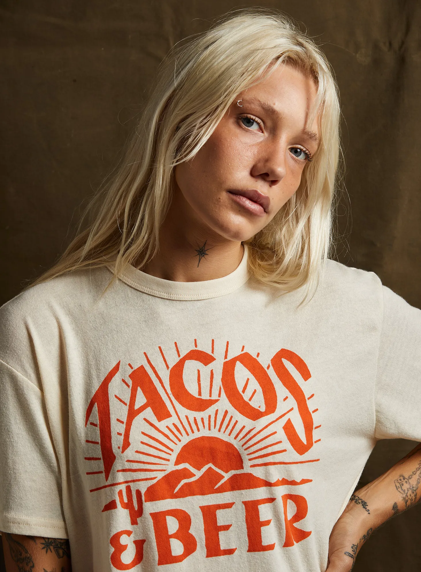 Tacos & Beer Retro Desert Sunrise Graphic Shirt Tacos & Beer Retro Desert Sunrise Graphic Shirt