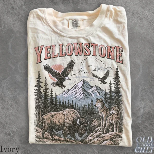 Yellowstone National Park Vintage Wildlife Graphic Shirt