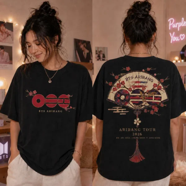 ARIRANG Tour 2026 — BTS Folding Fan Graphic Shirt
