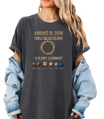 August 12, 2026 Total Solar Eclipse 6 Planet Alignment Shirt