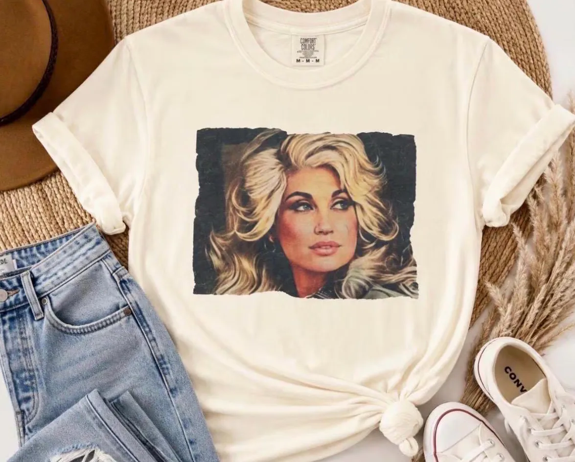 Dolly Portrait Shirt — Vintage Glam Pop Art Dolly Portrait Shirt — Vintage Glam Pop Art