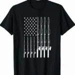 Fishing Pole American Flag Patriotic Shirt