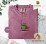 Huzzah Frog with Sword Embroidered Medieval Shirt