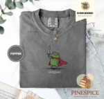 Huzzah Frog with Sword Embroidered Medieval Shirt