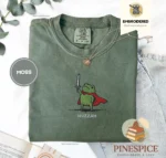 Huzzah Frog with Sword Embroidered Medieval Shirt