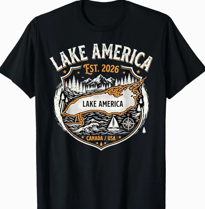 Lake America Est. 2026 Ontario Canada USA Graphic Shirt Lake America Est. 2026 Ontario Canada USA Graphic Shirt
