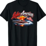 Lake America Vintage Speedboat Retro Lake Boating Shirt