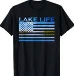 Lake Life Patriotic Fishing American Flag Shirt