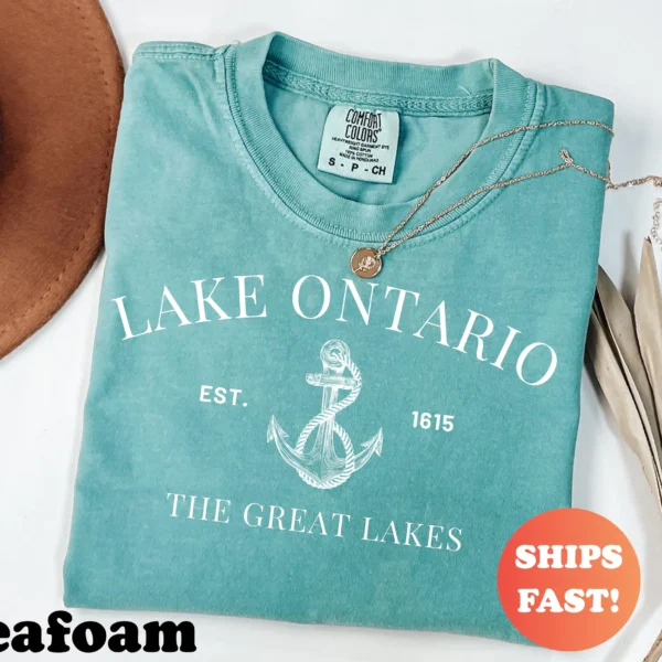 Lake Ontario EST 1615 Nautical Vintage Great Lakes Shirt