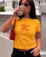 Respect Your Mother Minimalist Y2K Vintage Shirt Baby Tee