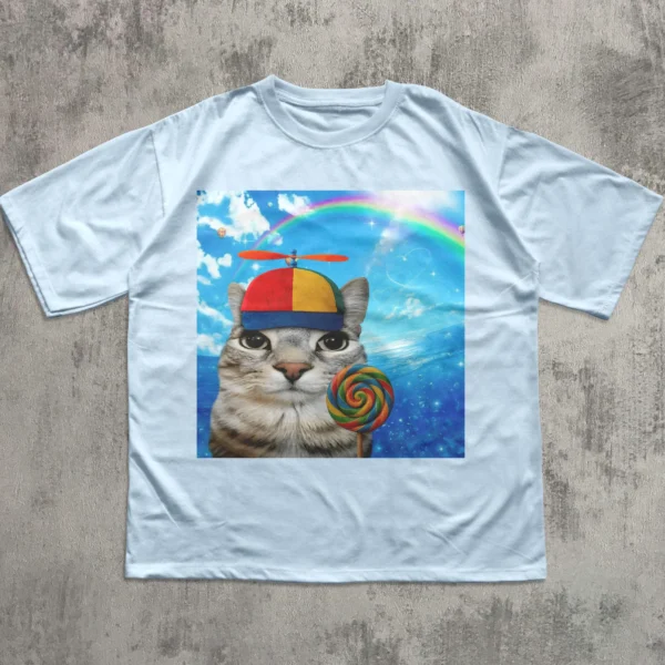 Surreal Dreamcore Weirdcore Cat Graphic Shirt
