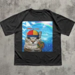 Surreal Dreamcore Weirdcore Cat Graphic Shirt