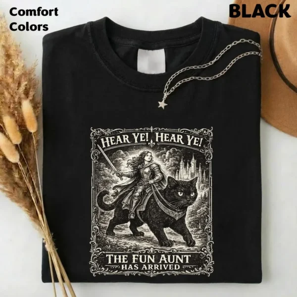 The Fun Aunt Has Arrived — Medieval Cat Sweatshirt