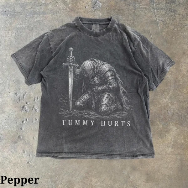 Tummy Hurts Knight Shirt — Gothic Gaming Graphic