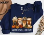 Autumn Leaves & Coffee Please — Fall Coffee Shirt