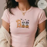Boo Disney Mickey Minnie Embroidered Lace Halloween Baby Tee