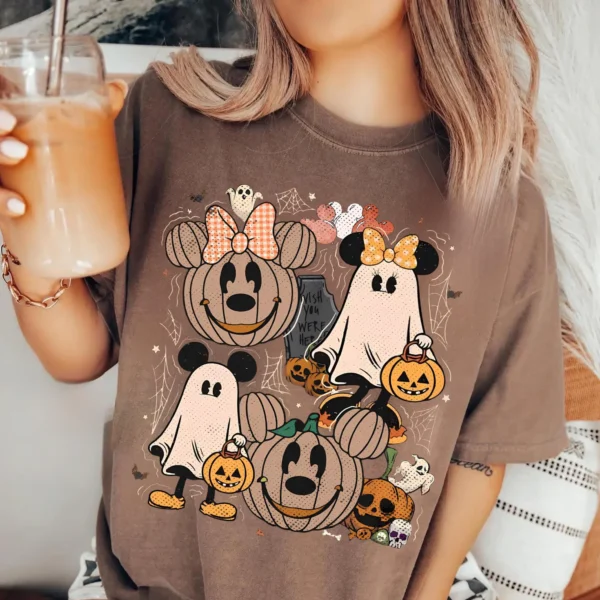 Comfort Colors Mickey Minnie Halloween Ghost Shirt
