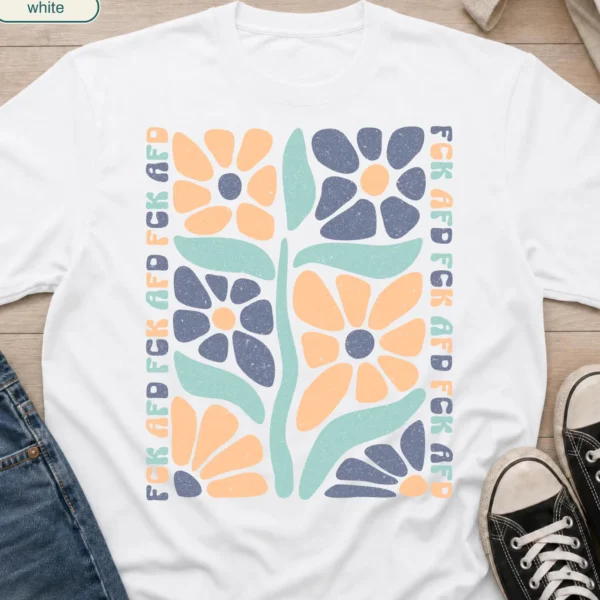 "FCK AFD" Anti-Fascist Floral Shirt