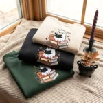 Ghost Reading Books Embroidered Sweatshirt — Book Lover
