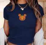 Halloween Disneyland Mickey Pumpkin Embroidered Shirt Baby Tee