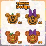 Halloween Disneyland Mickey Pumpkin Embroidered Shirt Baby Tee