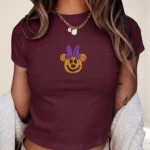 Halloween Disneyland Mickey Pumpkin Embroidered Shirt Baby Tee