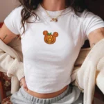 Halloween Disneyland Mickey Pumpkin Embroidered Shirt Baby Tee