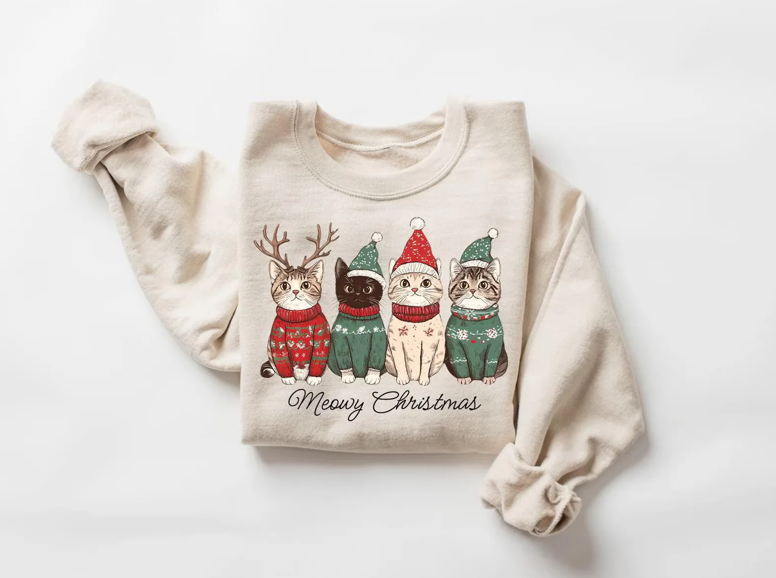 Meowy Christmas Cat Lover Holiday Gift Sweatshirt Meowy Christmas Cat Lover Holiday Gift Sweatshirt