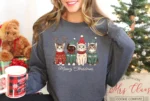Meowy Christmas Cat Lover Holiday Gift Sweatshirt