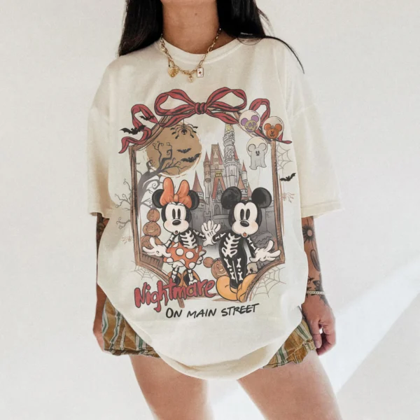 Nightmare ON MAIN STREET Vintage Skeleton Shirt