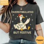 Overstimulated But Festive — Neurodivergent Christmas Shirt
