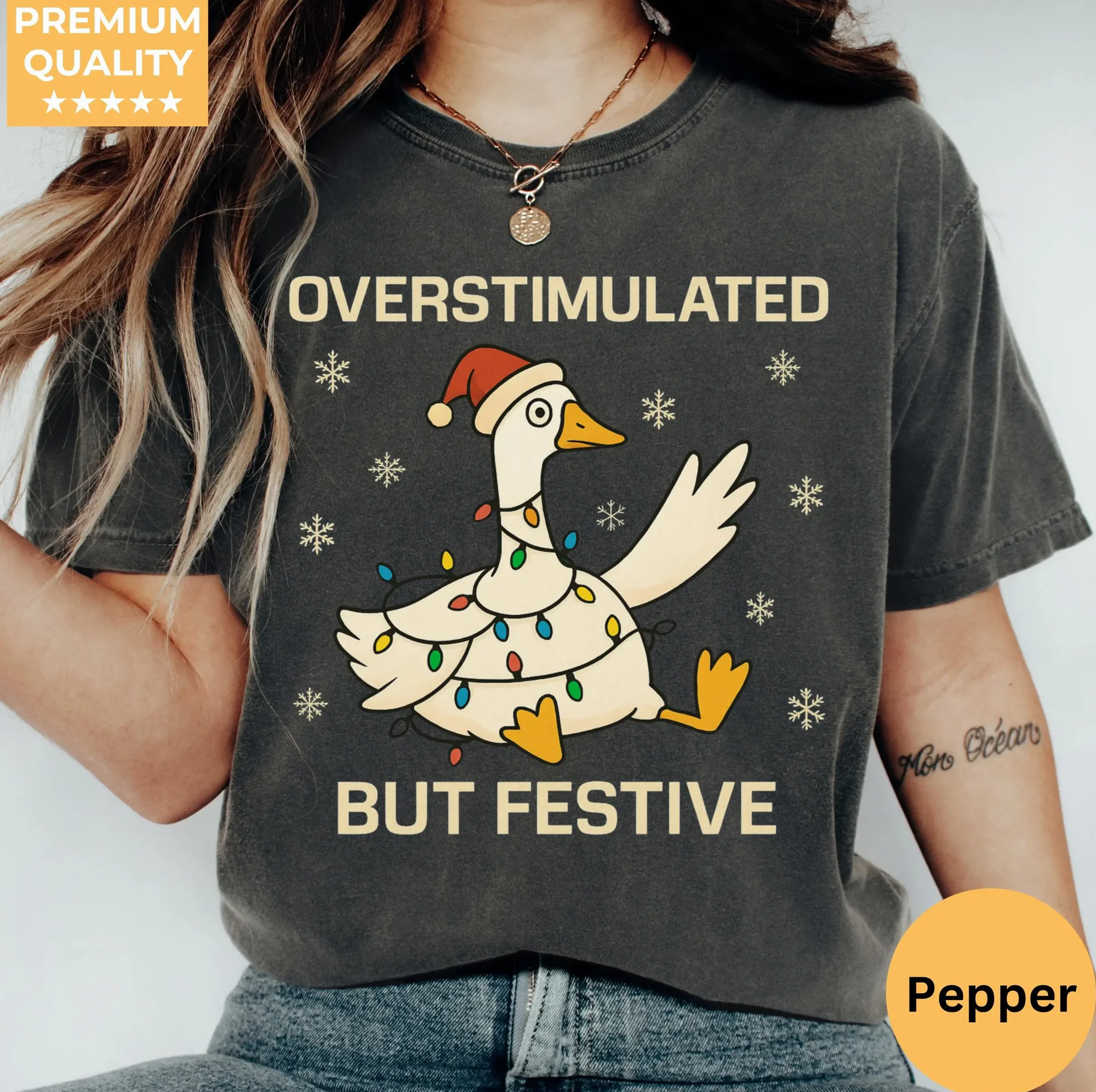 Overstimulated But Festive — Neurodivergent Christmas Shirt Overstimulated But Festive — Neurodivergent Christmas Shirt