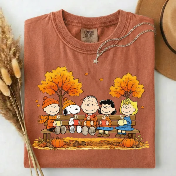 Peanuts Cozy Autumn Bench Graphic Shirt