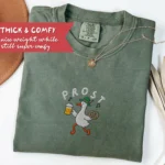 Prost Embroidered Dancing Goose Oktoberfest Beer Shirt